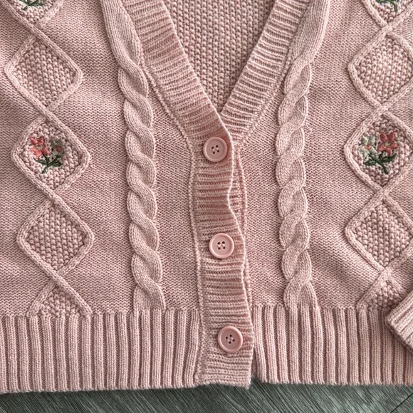Almost Famous Pink Cable Knit Cardigan - Picture 4 of 5